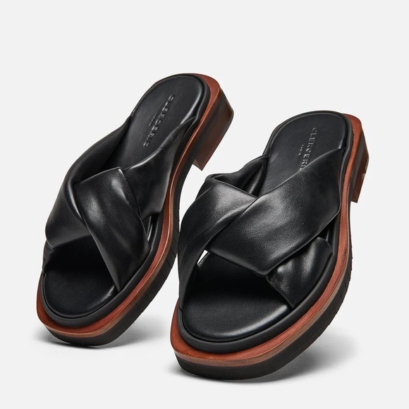 Clergerie Shoes - CLERGERIE - PARIS 'ABBY' Black Soft Leather Mules $495 BNIB -50% OFF